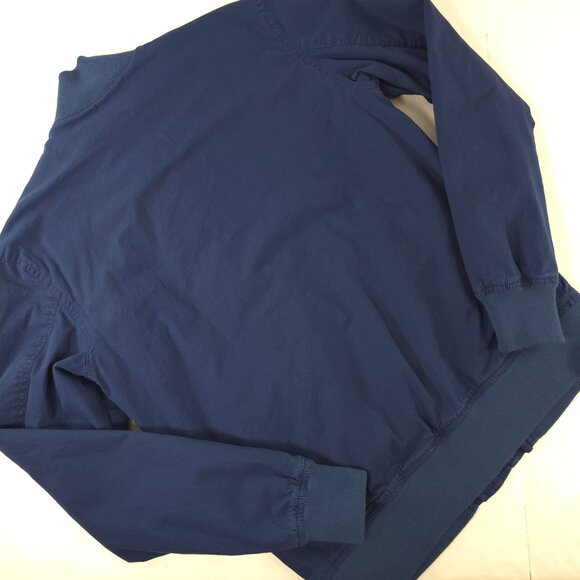 SLATE & STONE Mens MEDIUM Bomber Jacket Blue Cotton Stretch Long Sleeve Full Zip - Picture 2 of 16
